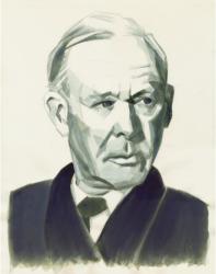 Um retrato de John Bowlby feito por Jan Rieckhoff em 2007